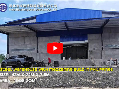 Steel warehouse with mezzanine build in Philippines