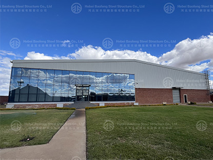 Steel warehouse with glass curtain wall in Zimbabwe